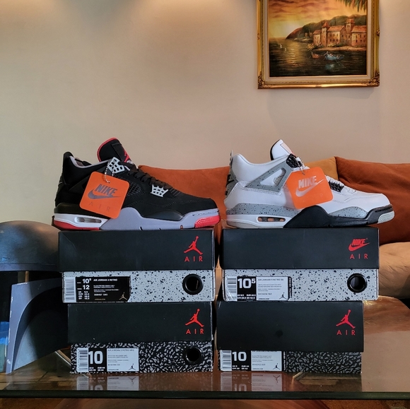 RETRO 4 BREDS AND WHITE CEMENTS SIZE 10.5 2016 main image 5